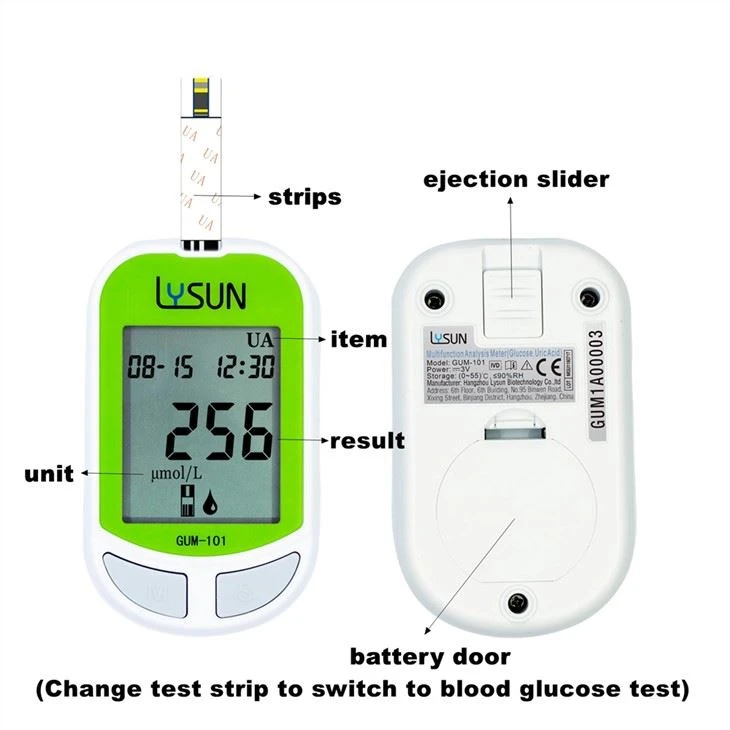 2 in 1Analysis Meter Glucose Uric Acid